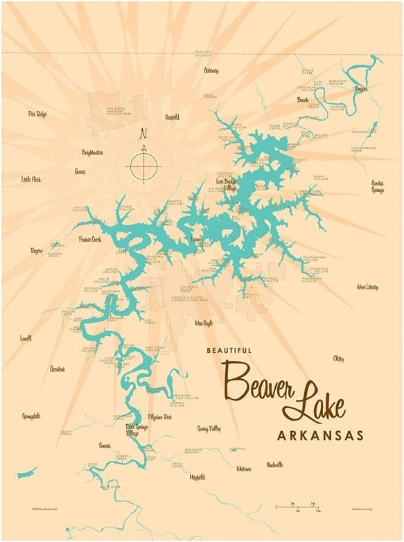 beaver lake topo map